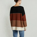 Knit Sweater with Modern Colour Block Design