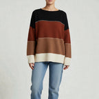 Knit Sweater with Modern Colour Block Design