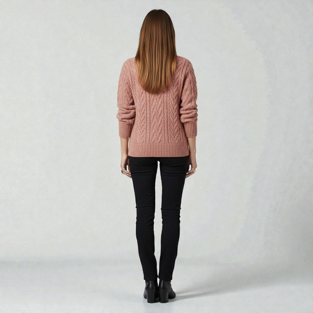 Sweater with Zipper and Textured Pattern