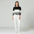 Knit Sweater with Modern Pattern and Feminine Fit