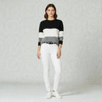 Knit Sweater with Modern Pattern and Feminine Fit