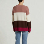 Knit Sweater with Modern Colour Block Design