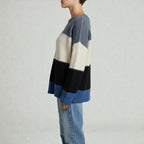 Knit Sweater with Modern Colour Block Design