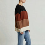 Knit Sweater with Modern Colour Block Design